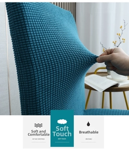 Elastic waffle weave chair cover showing high stretch performance and soft texture