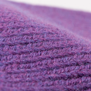 Purple knit beanie for women and men featuring clear stitch texture and warm wool finish