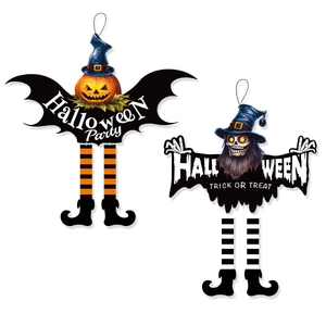 Halloween Hanging Ornaments Paper Pumpkin Witch Ghost Skeleton Party Wall Door Sign Decorative Favors Cartoon Style