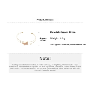 Detail view of double-layer butterfly ring with dimensions, weight, and pink zircons