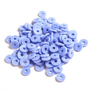 Tas de perles en pâte polymère 6 mm lilas et bleu ciel pour la création de bijoux DIY