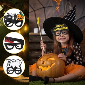 Halloween Grappige Brillenmonturen Nieuwigheid Pompoen Geest Vleermuis Skelet Ontwerp Plastic Vilt Voor Kostuumfeest Cosplay Fotorekwisieten