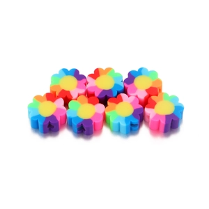Rainbow sunflower resin spacer beads set for DIY jewelry bracelets and necklaces