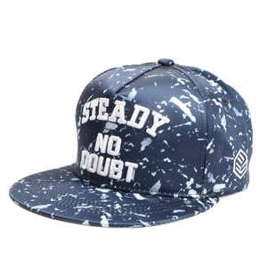 Detail of steady no doubt 3D embroidery and white marble pattern on snapback hat