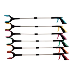 Foldable aluminum alloy long-handled grabber reacher tool available in six bright colors