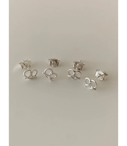 925 sterling silver hollow cross heart stud earrings with cubic zirconia and rope texture