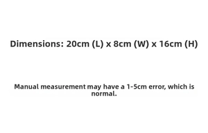 Detailed dimension chart for crocodile pattern handbag showing 20cm length and 16cm height