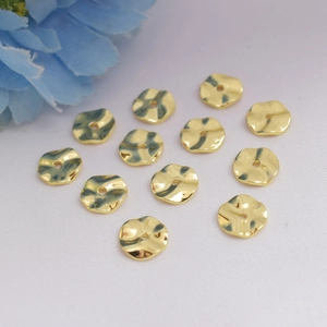 Golden 14K gold filled irregular wave spacer beads for vintage jewelry making