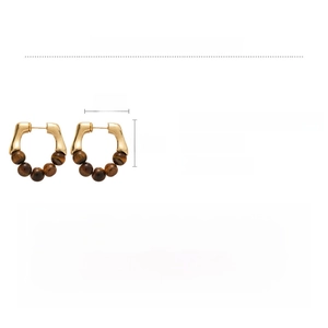 Spécifications des boucles d'oreilles géométriques dorées avec œil de tigre et taille