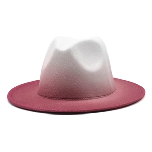 Gradient Fedora Hat Cotton Polyester Wide Brim Jazz Style Fashionable Trendy Unisex