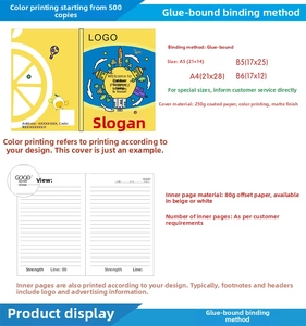 Detailed specifications of A4/A5/B5 kraft notebook with binding and paper material details
