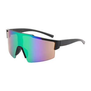 Mens professional outdoor cycling sunglasses with iridescent large panoramic lens
