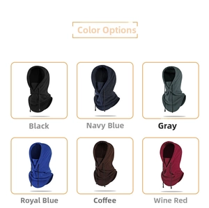 Six colors of fleece balaclava face masks with adjustable drawstrings for winter cycling