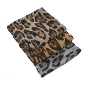 Fashion Leopard Print Women Scarf Large Polyester Voile Sun Protection Shawl Classic Animal Pattern Long Neck Wrap For Travel Daily