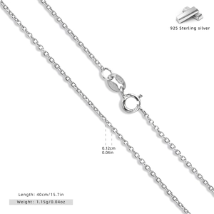 Macro shot of 925 sterling silver chain links and spring clasp on a white background