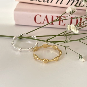 925 Sterling Silver Heart Ring Adjustable Open Band Minimalist Sweet Style Jewelry For Women