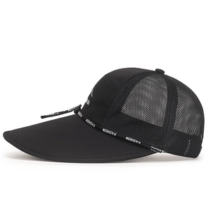 Men's outdoor sun hat with extra long brim and breathable mesh in black finish