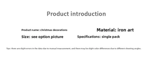 Detail of Christmas decoration specifications and material details on a white background