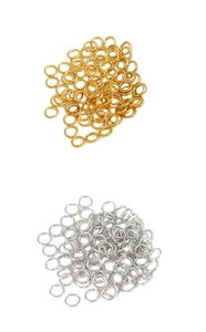 Detailed view of 18K gold and silver plated open jump rings for DIY jewelry making
