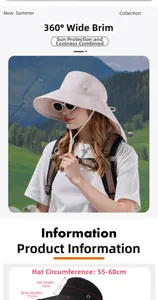 Outdoor sun hat dimensions showing 11cm wide brim and 55-60cm adjustable head circumference
