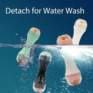 Washable volcanic stone face oil roller in multiple colors with water splash effect