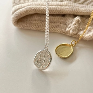 Irregular textured 925 sterling silver necklaces in gold and silver finish with S925 stamp