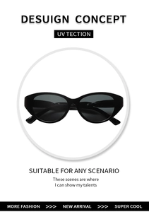 Detail einer Vintage-Cat-Eye-Sonnenbrille mit schwarzem Rahmen und UV-Schutz