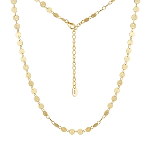 925 Sterling Silver Sequin Necklace For Women Minimalist Round Disc Chain Adjustable Electroplated Jewelry Clavicle Chain Gift