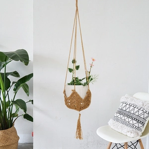 Macrame Plant Hanger Hand Woven Cotton Rope Flower Pot Holder Tassel Bohemian Nordic Hanging Basket Indoor Outdoor Decor