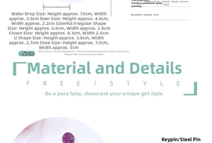 Detailed size guide showing acrylic carnival earrings specifications and dimensions