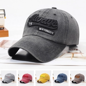 Washed Cotton Baseball Cap Distressed Vintage 3D Embroidery Always Letter Adjustable Hip Hop Hat For Men And Women