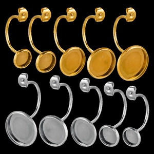 Variety of gold and silver stainless steel bezel earring hooks for DIY jewelry making