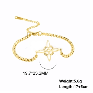 Detail of gold titanium steel bracelet showing 19.7x23.2mm Celtic knot pendant size