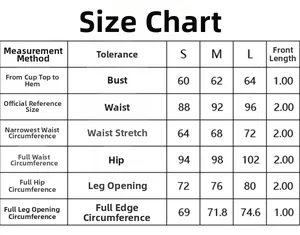 Size chart for backless bikini swimsuit showing measurements for bust, waist and hips