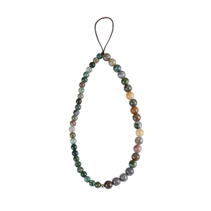 Chinese style beaded phone charm strap with turquoise and agate stones for wrist