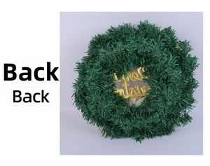 Detail view of the Christmas wreath back side showing the sturdy metal frame structure