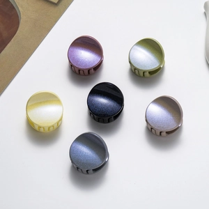 Mini Haarklammern Glitzer Kunststoff Runde Haargreifer Kopfschmuck Für Frauen Mädchen Kinder Süß Elegant Haarschmuck