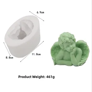 Detailed 3D angel silicone mold with dimensions 11.8x8.8x6.9cm and 461g weight