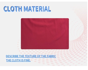 Detailed view of red fine fabric texture and material for summer bodycon dress