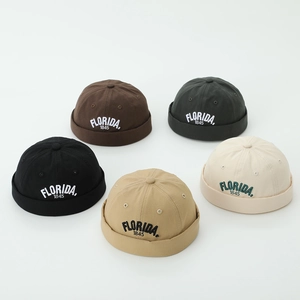 Kids' FLORIDA embroidered Miki hats in black, brown, green, khaki, and cream cotton twill