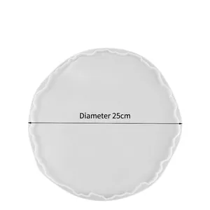 Siliconen mal van 25cm rond met golvende randen voor het maken van hars dienbladen