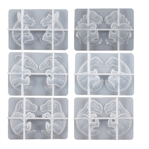 Set di 6 stampi in silicone per uova di dinosauro 3D con embrioni di baby dinosauro