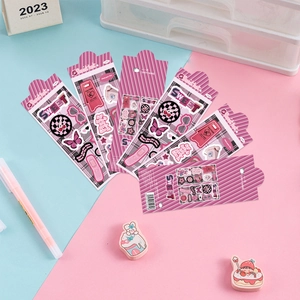 Y2K style pink butterfly and cherry stickers set for DIY journal decoration 2 sheets