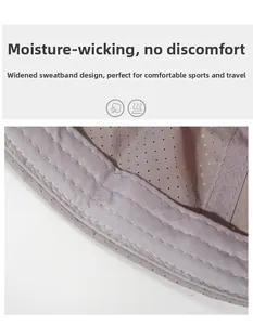 Vue détaillée du bandeau anti-transpiration respirant sur le bonnet violet clair