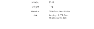 Detailed view of titanium steel gold earrings measuring 2.5x2.5cm and 0.68cm thickness