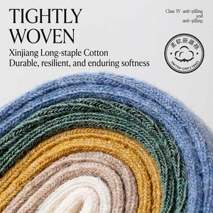 Premium long-staple cotton men's socks in five solid colors with knit texture details