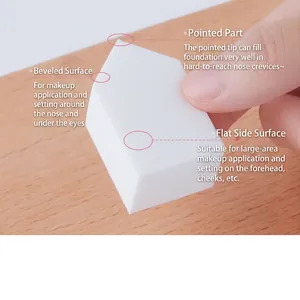 House-shaped hydrophilic makeup sponge for precise face application and blending