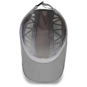 Breathable grey quick-dry mesh cap for men with adjustable strap and sun protection