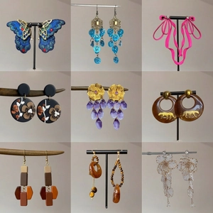 Boucles D'oreilles Fleurs Broderie Papillon Style Ethnique Vintage Avec Tige En Argent Sterling 925 Pour Femmes