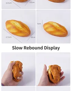 Detail showing slow rebound PU foam baguette sizes with 17.5cm and 15.5cm dimensions